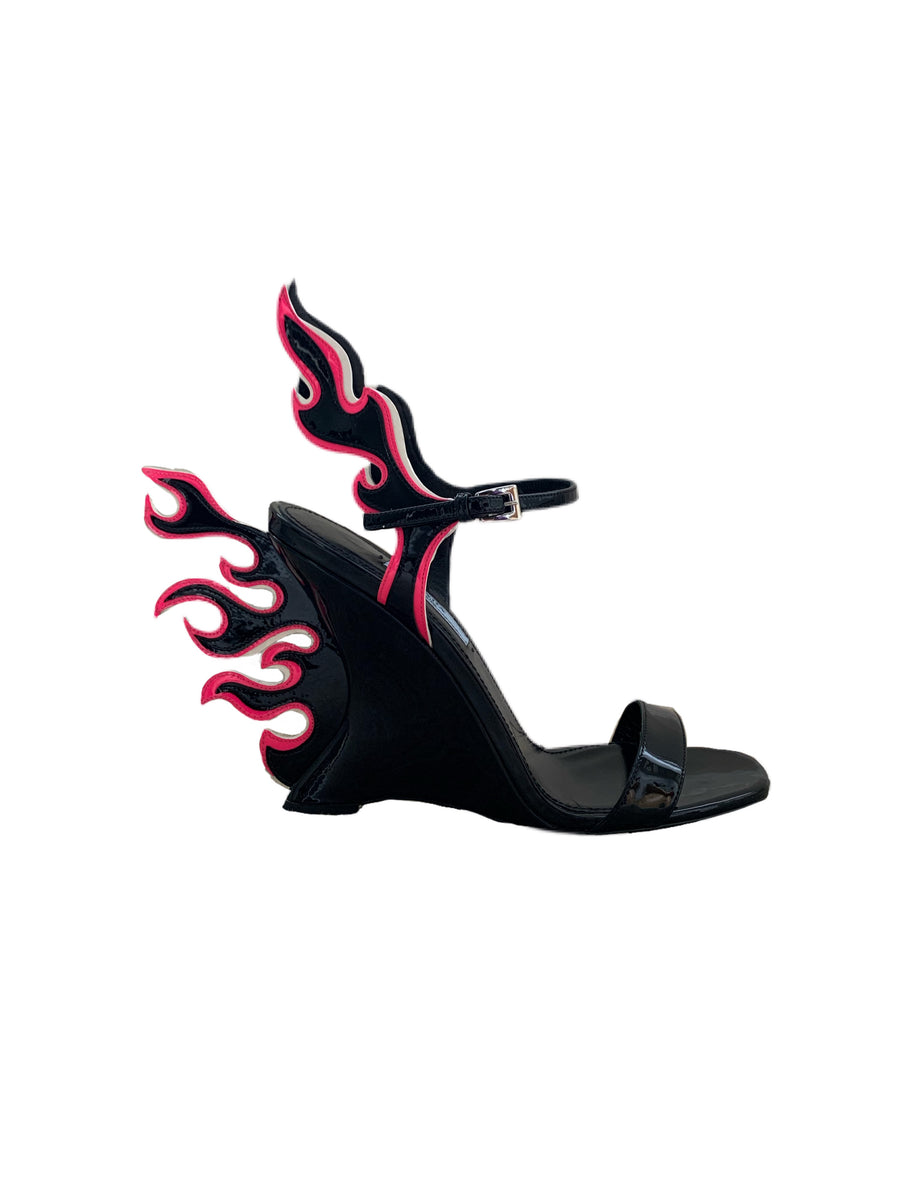 新品 入手困難 PRADA Flame Wedge Sandals 炎モチーフ - 靴