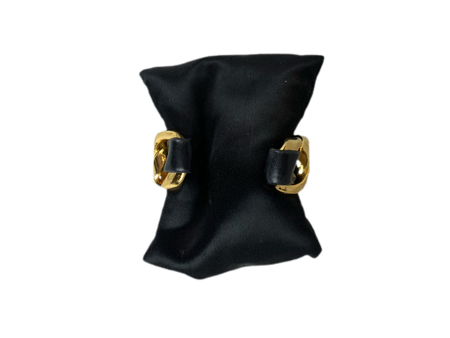 Leather and Gold Chain Cuff