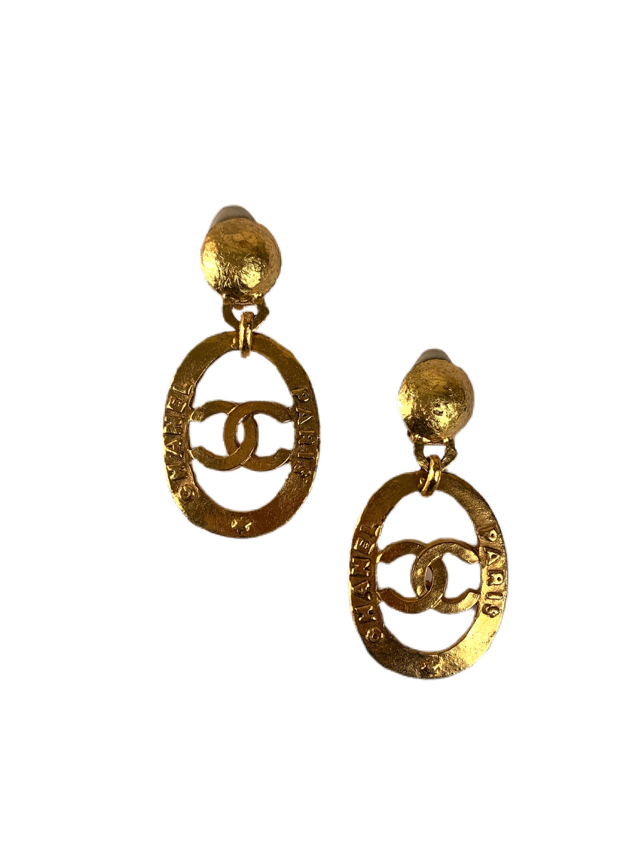 CC Gold Drop Earrings